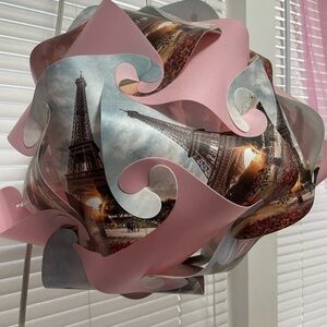 Pink and Eiffel Tower Puzzle Lamp
